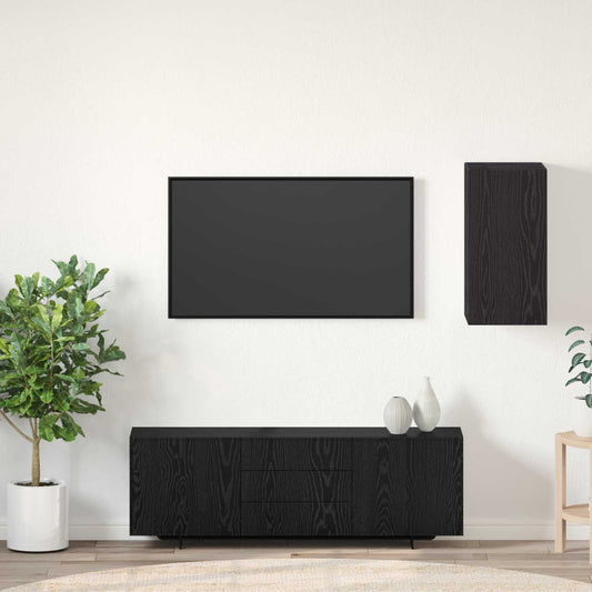Wall TV Cabinet Black Oak 30.5 x 30 x 60 cm Engineered Wood