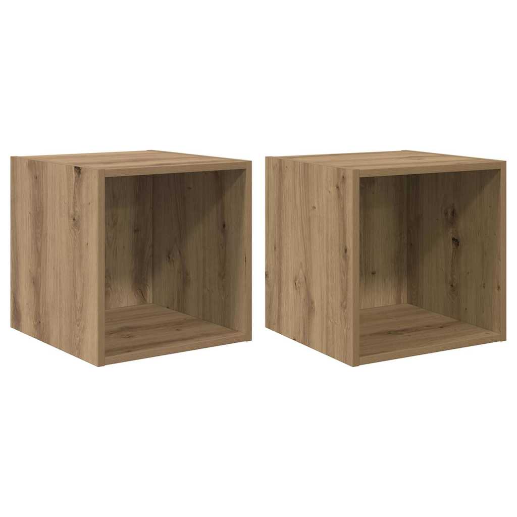 Wall Cabinet 2 pcs Artisan Oak 37 x 37 x 37 cm Engineered Wood