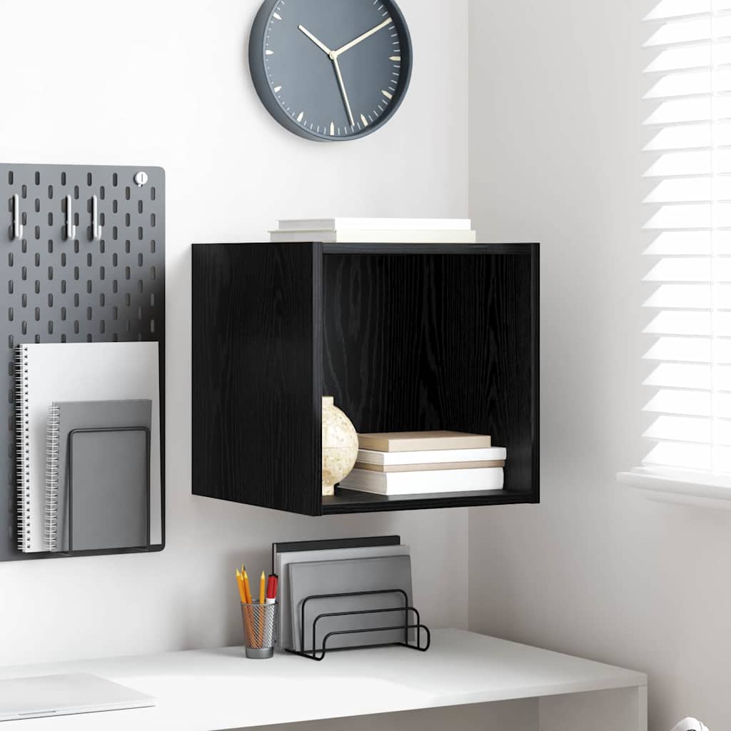 Wall Cabinet Wall-Mounted Black Oak 37 x 37 x 37 cm