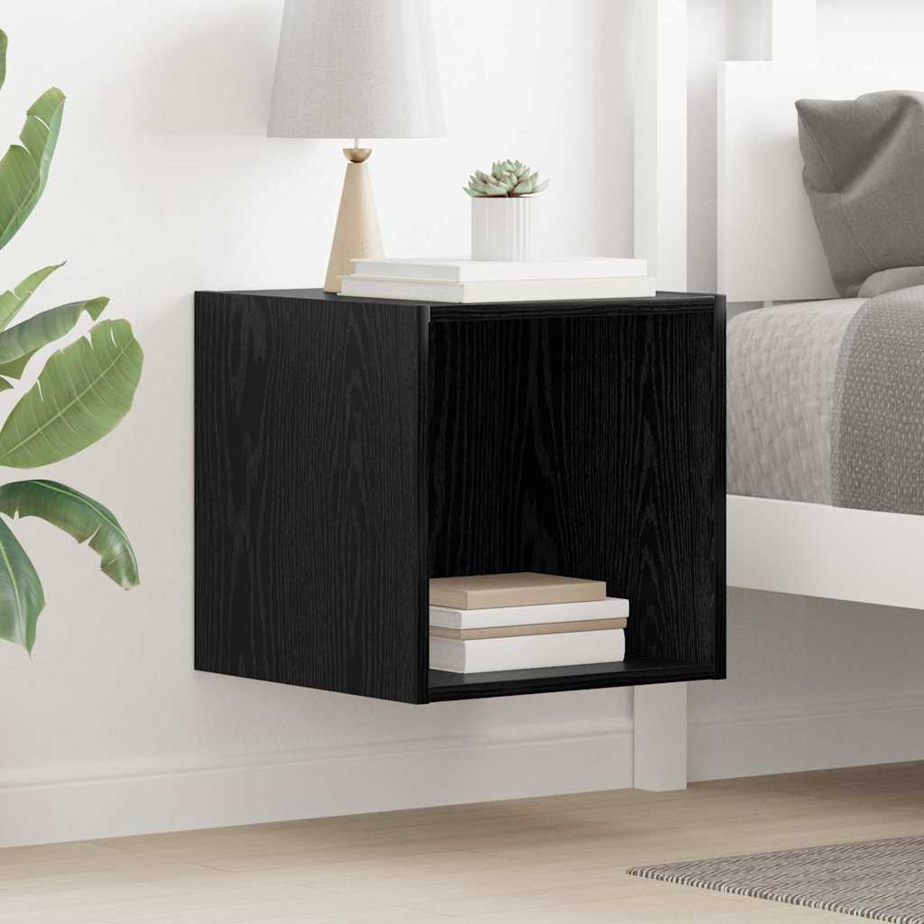 Wall Cabinet Wall-Mounted Black Oak 37 x 37 x 37 cm