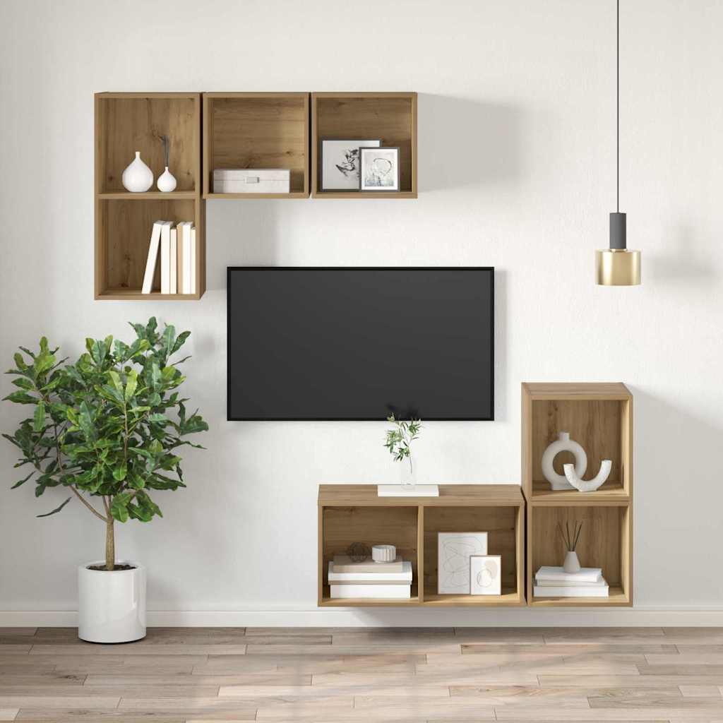 TV Cabinet Set Artisan Oak 37 x 37 x 72 cm Engineered Wood