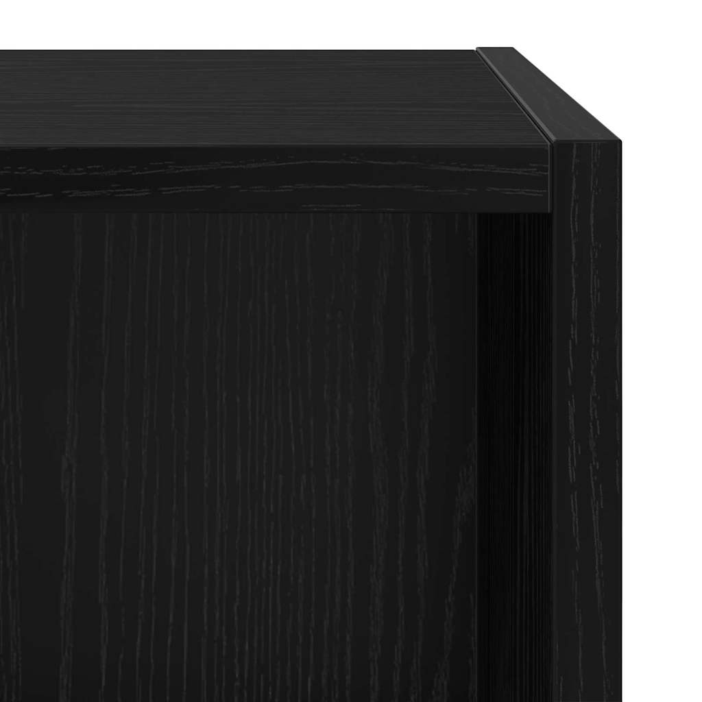 TV Cabinet Set Black Oak 37 x 37 x 72 cm Engineered Wood