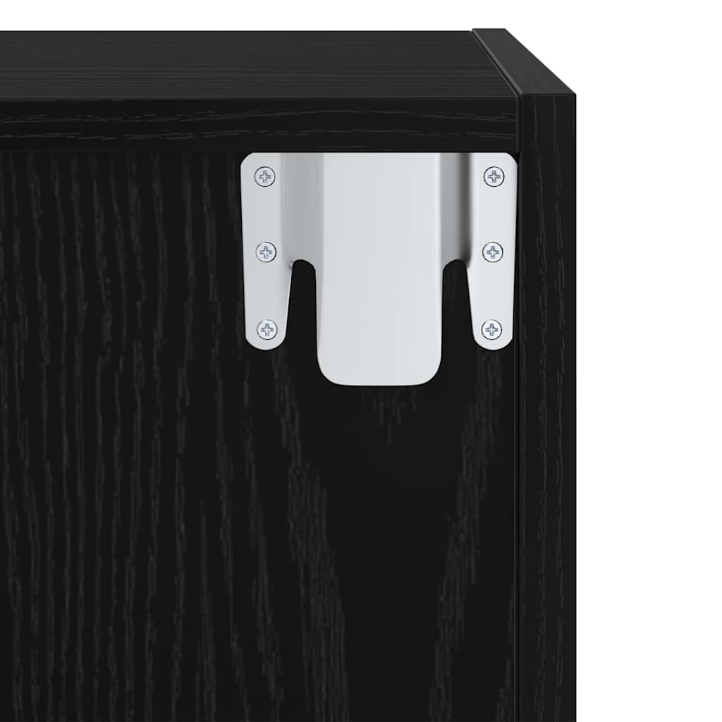 TV Cabinet Set Black Oak 37 x 37 x 72 cm Engineered Wood
