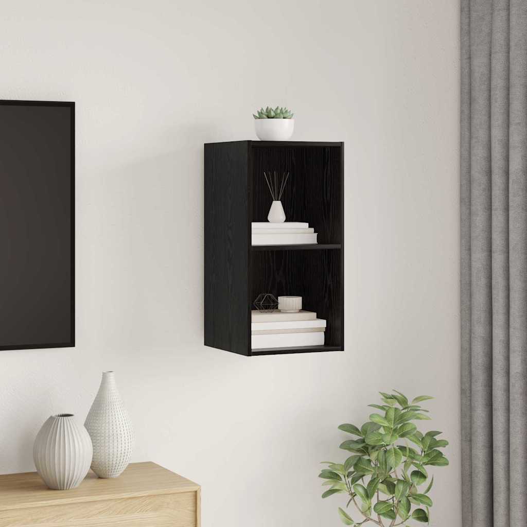 TV Cabinet Set Black Oak 37 x 37 x 72 cm Engineered Wood