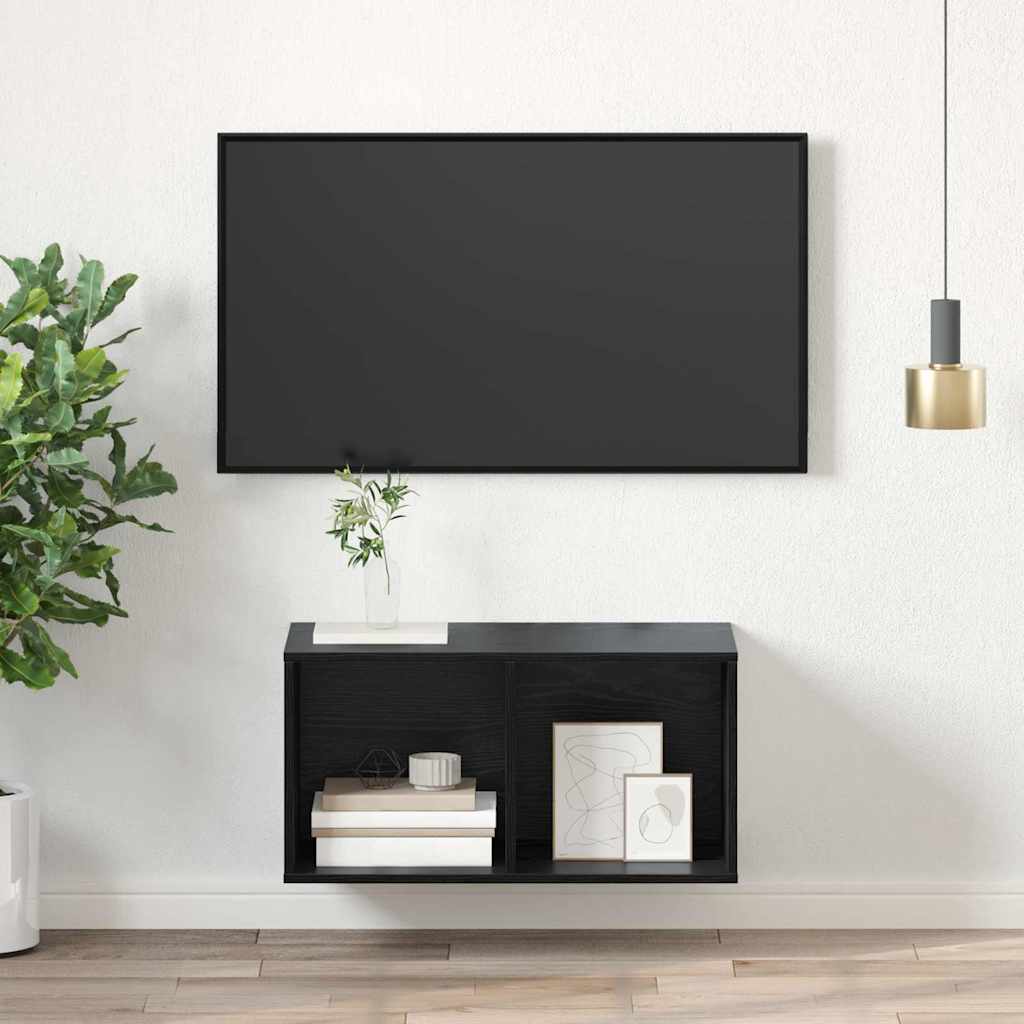 TV Cabinet Set Black Oak 37 x 37 x 72 cm Engineered Wood