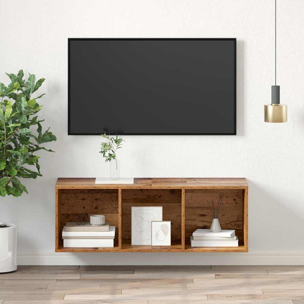 TV Cabinet Set Old Wood 37 x 37 x 107 cm Engineered Wood