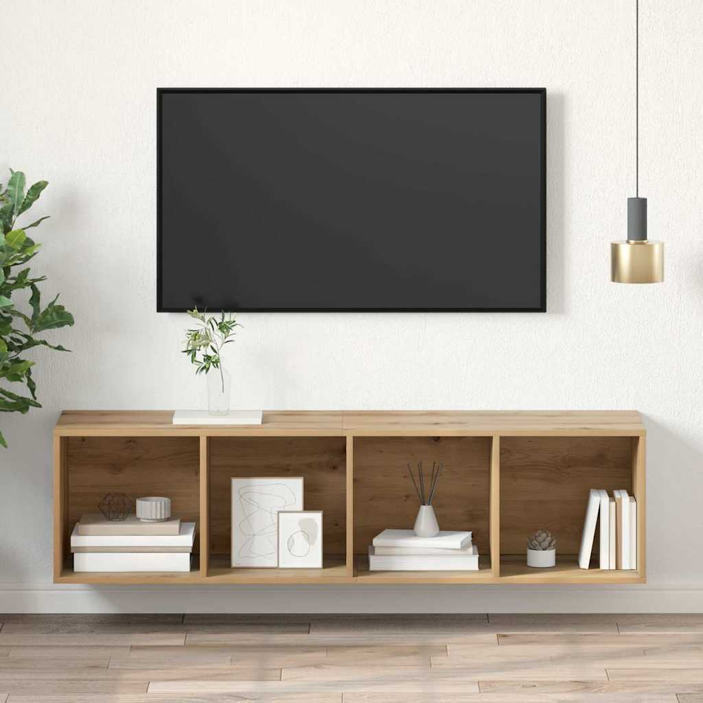 TV Cabinet Set Artisan Oak 37 x 37 x 142.5 cm Engineered Wood