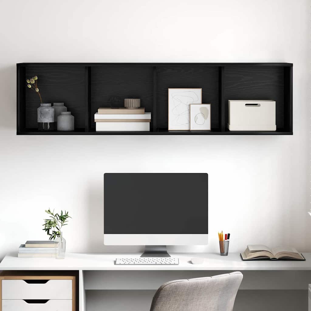 TV Cabinet Set 37 x 37 x 142.5 cm Black Oak Engineered Wood