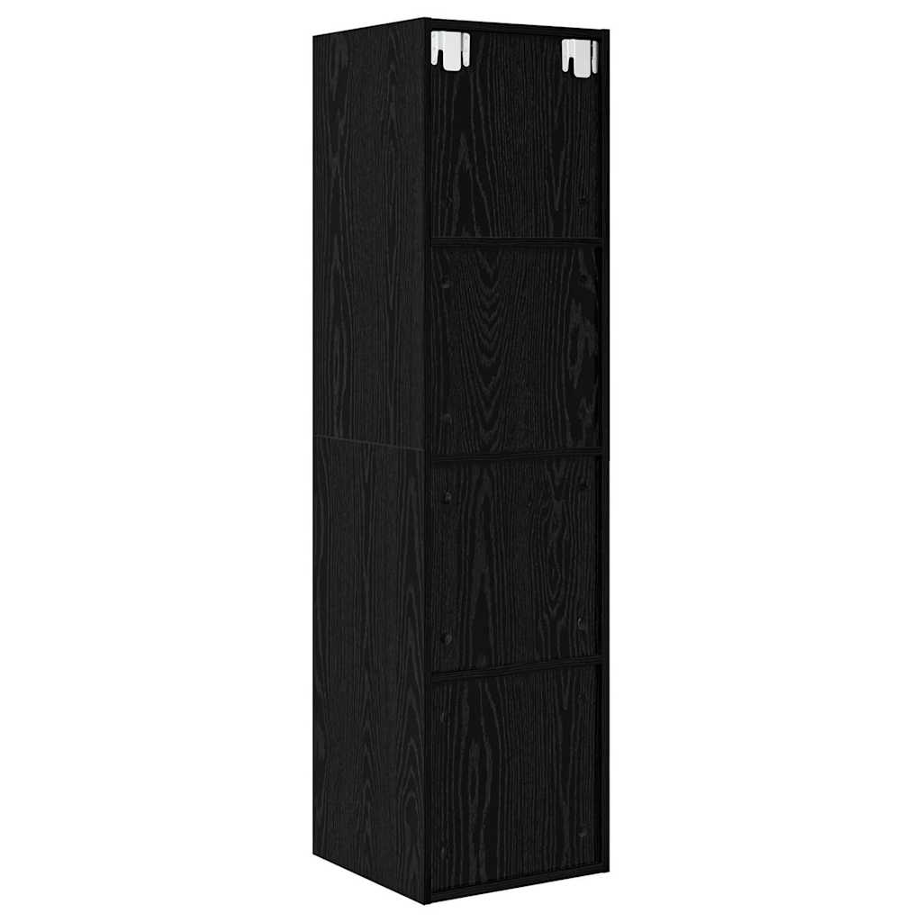 TV Cabinet Set 37 x 37 x 142.5 cm Black Oak Engineered Wood