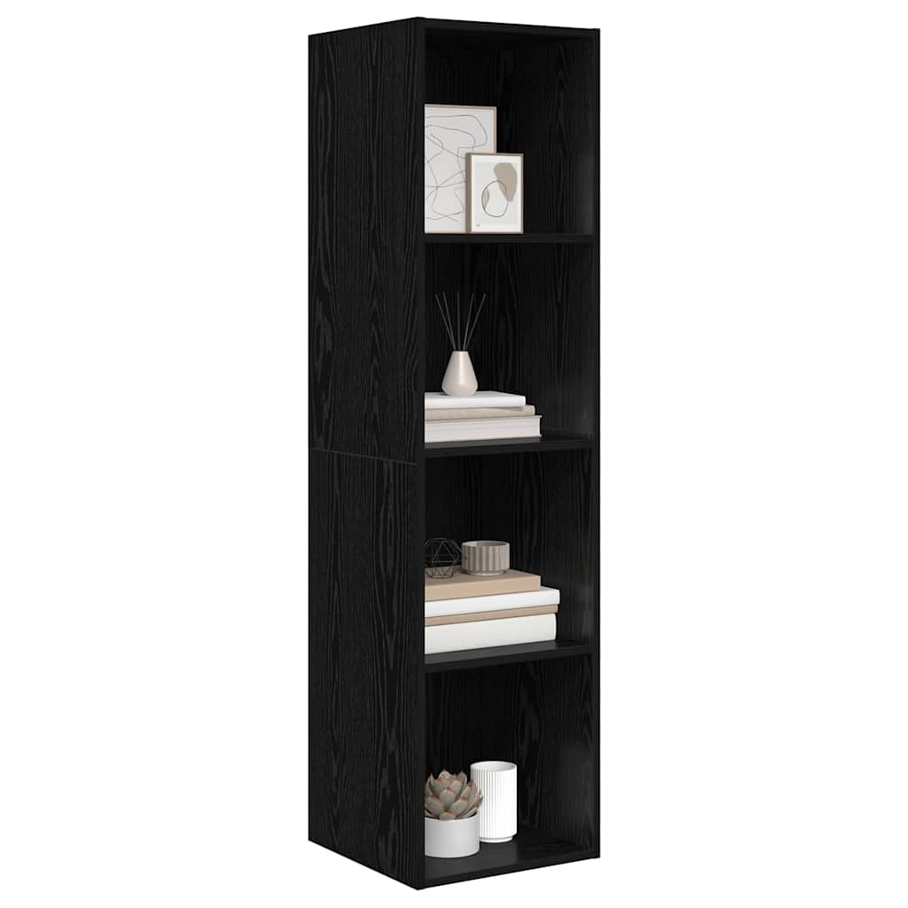 TV Cabinet Set 37 x 37 x 142.5 cm Black Oak Engineered Wood