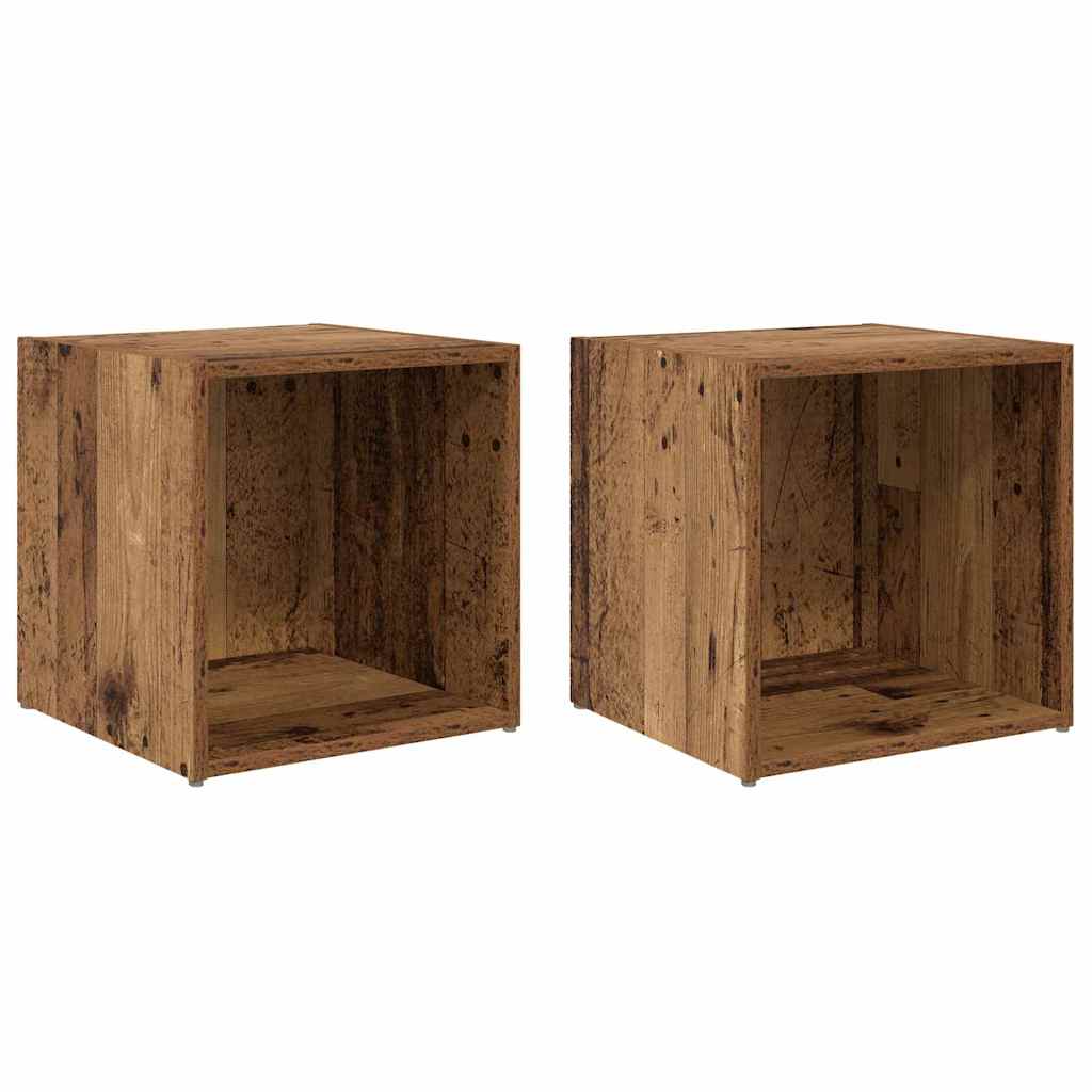 TV Cabinet Set 2 pcs Old Wood 37 x 35 x 37.5 cm Engineered Wood