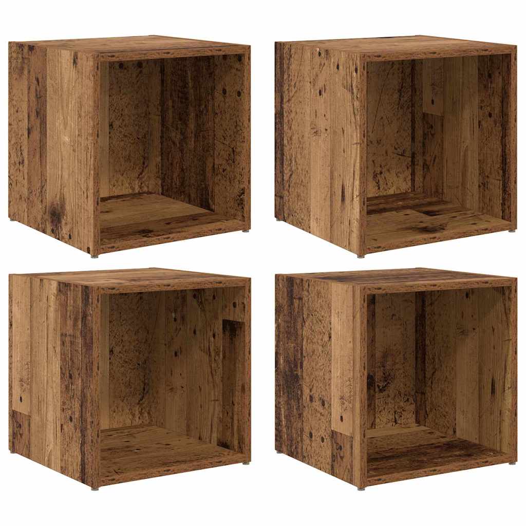 TV Cabinet Set 4 pcs Old Wood 37 x 35 x 37.5 cm Engineered Wood