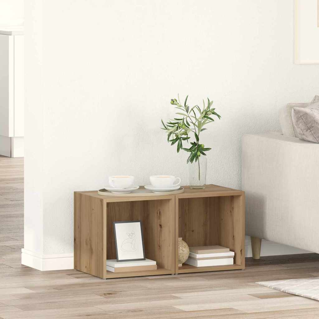 TV Cabinet Set Wall-mounted 2 pcs Artisan Oak 37 x 35 x 37.5 cm