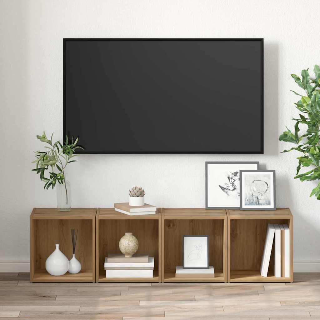 TV Cabinet Set Wall-mounted 4 pcs Artisan Oak 37 x 35 x 37.5 cm