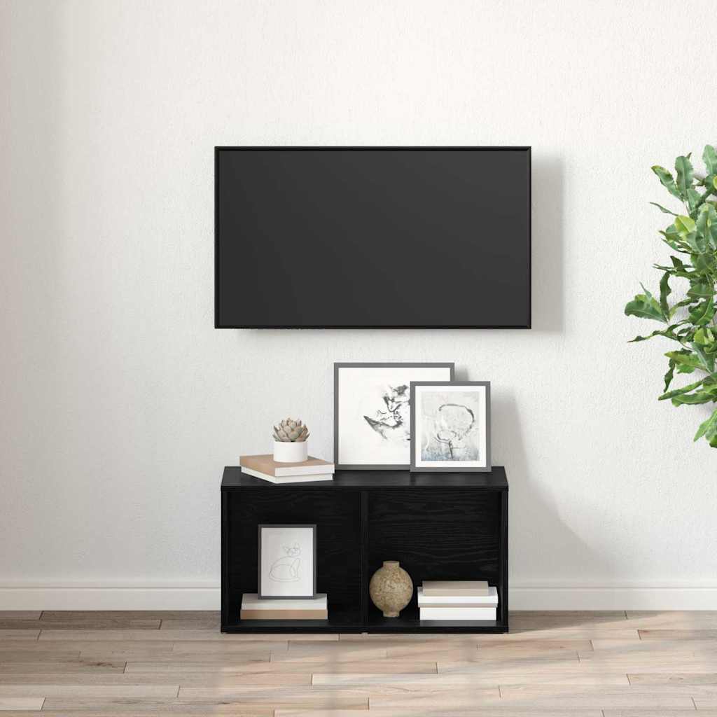 TV Cabinet Set 72 x 35 x 37 cm Black Engineered Wood