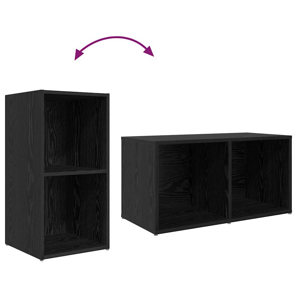 TV Cabinet Set 72 x 35 x 37 cm Black Engineered Wood