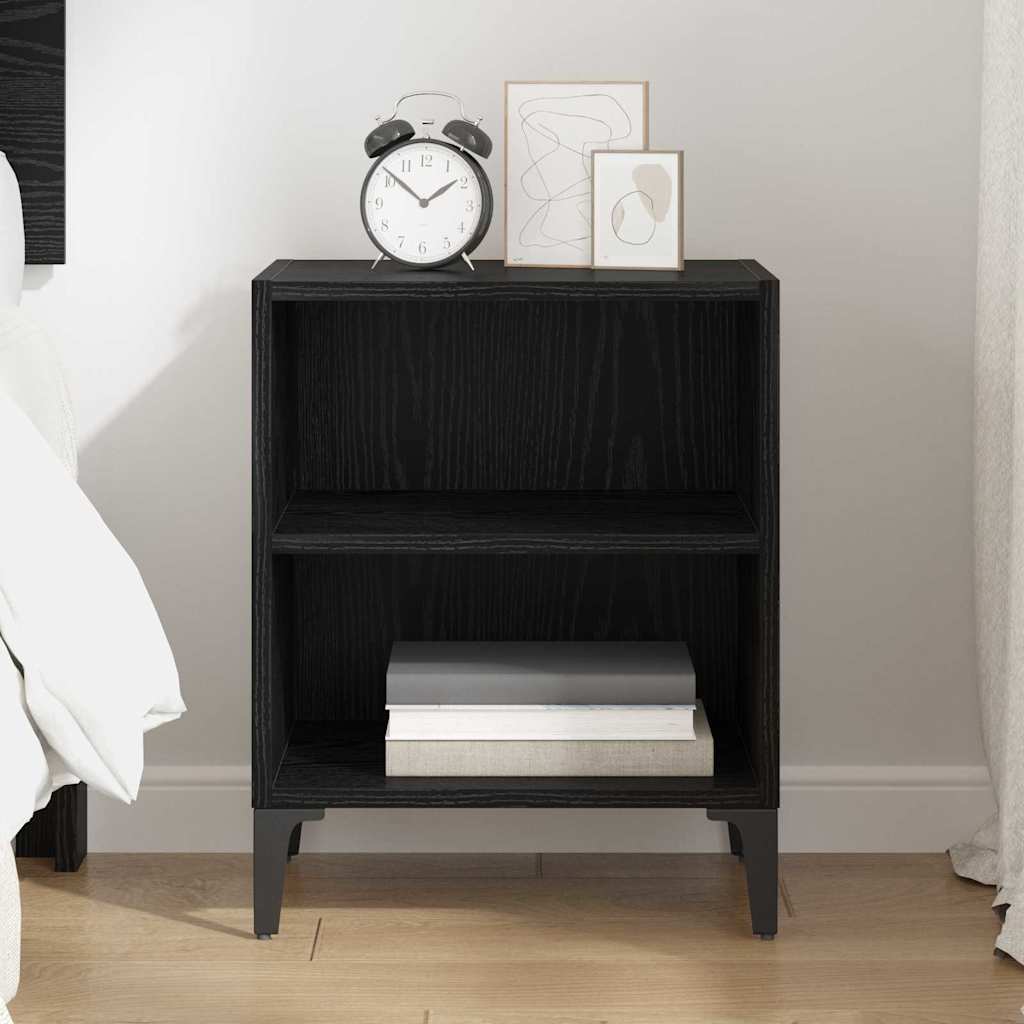 Bedside Cabinet Black Oak 40 x 30 x 50 cm Engineered Wood