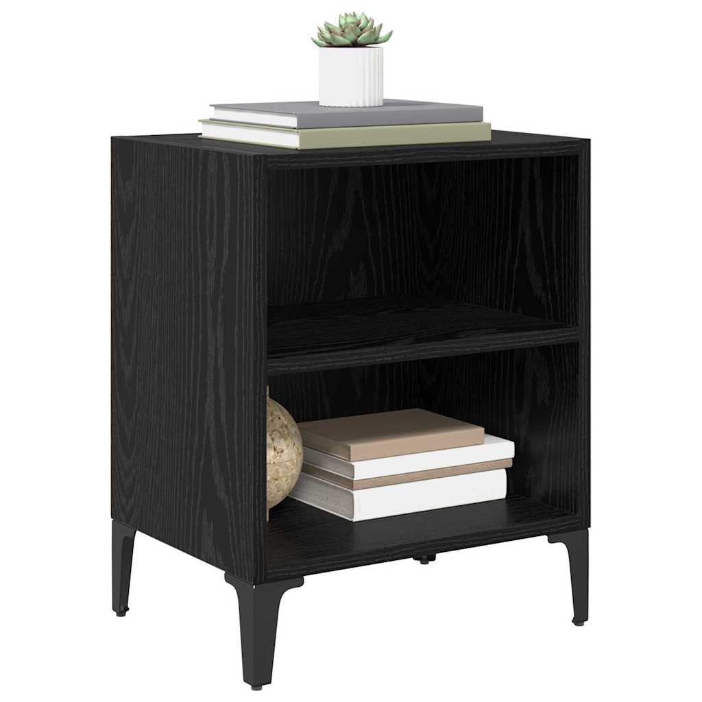 Bedside Cabinet Black Oak 40 x 30 x 50 cm Engineered Wood