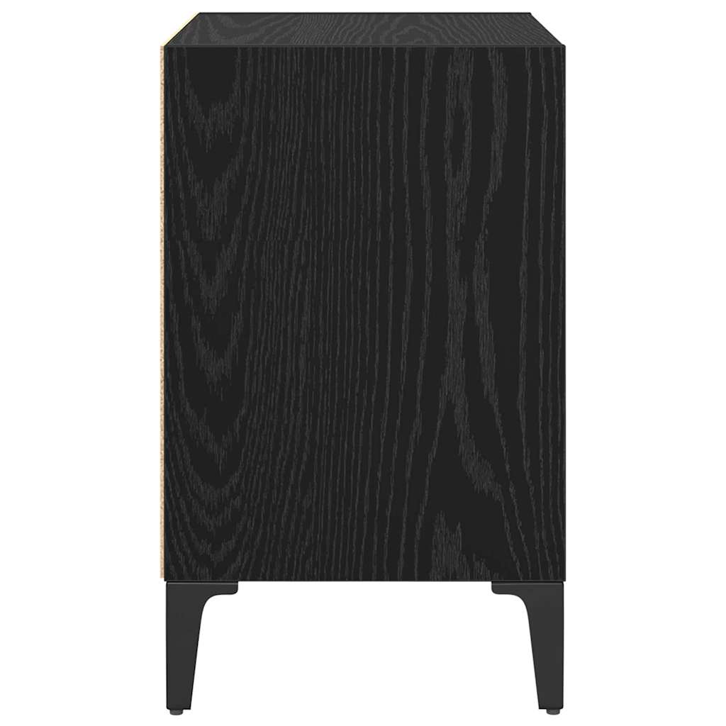 Bedside Cabinet Black Oak 40 x 30 x 50 cm Engineered Wood