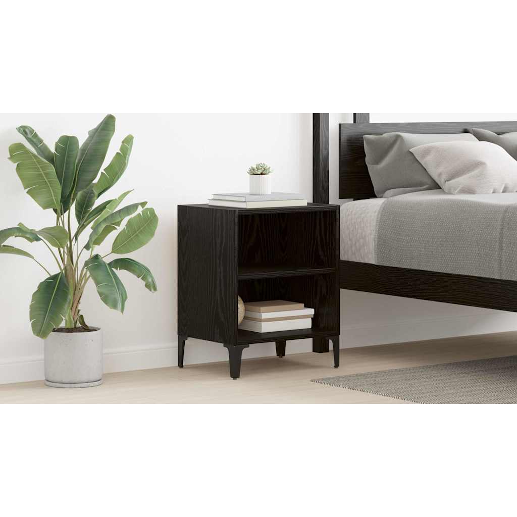 Bedside Cabinet 2 pcs Black Oak 40 x 30 x 50 cm Engineered Wood