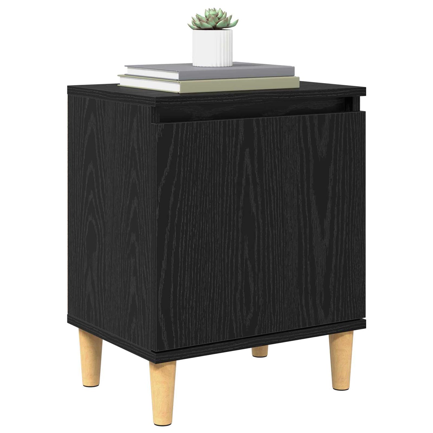Bedside Cabinet Black Oak 40 x 30 x 50 cm Engineered Wood