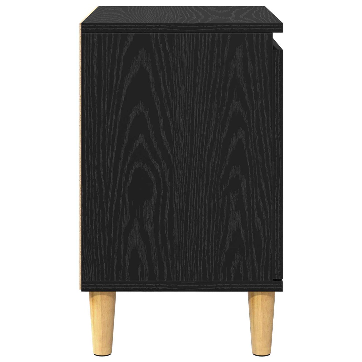Bedside Cabinet Black Oak 40 x 30 x 50 cm Engineered Wood