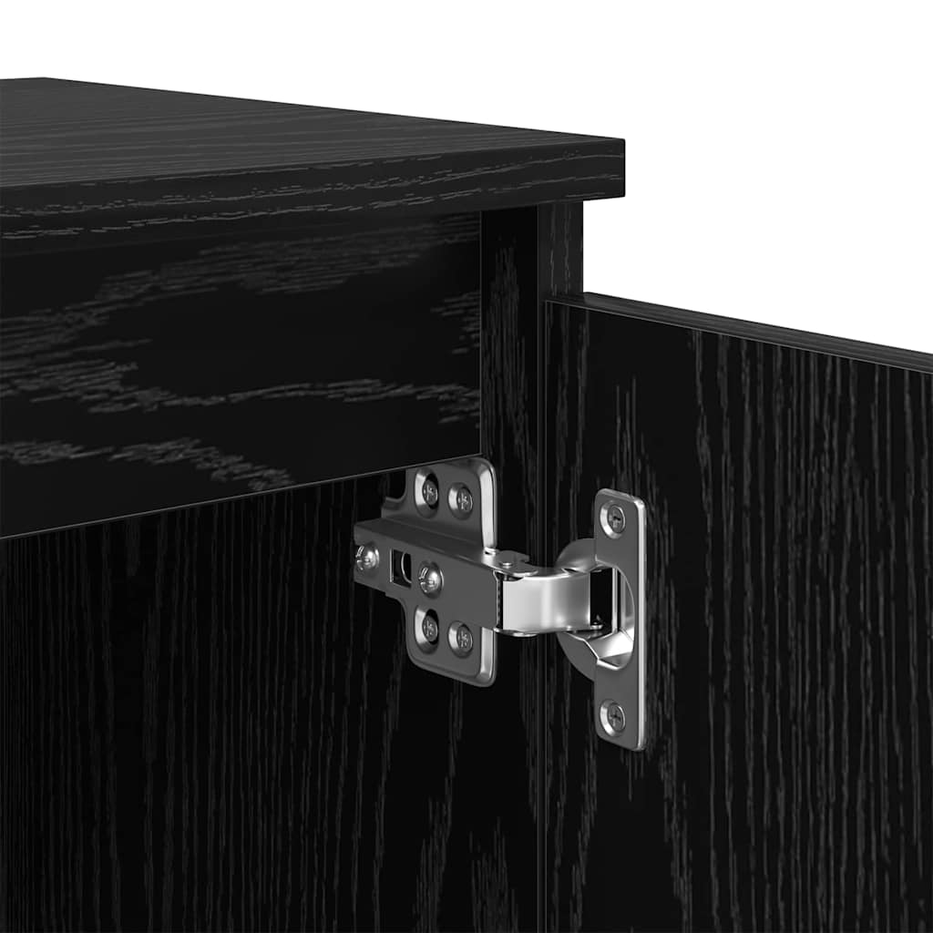 Bedside Cabinet Black Oak 40 x 30 x 50 cm Engineered Wood
