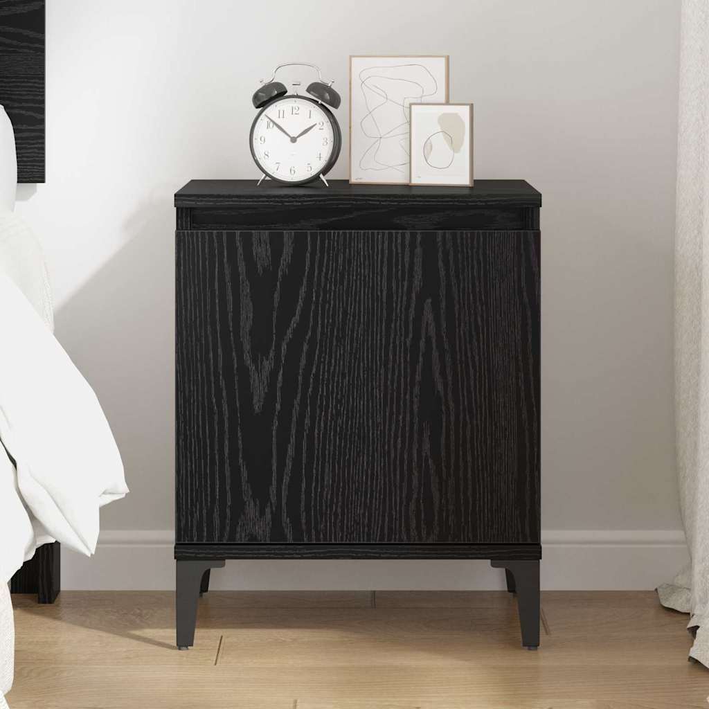 Bedside Cabinet Black Oak 40 x 30 x 50 cm Engineered Wood