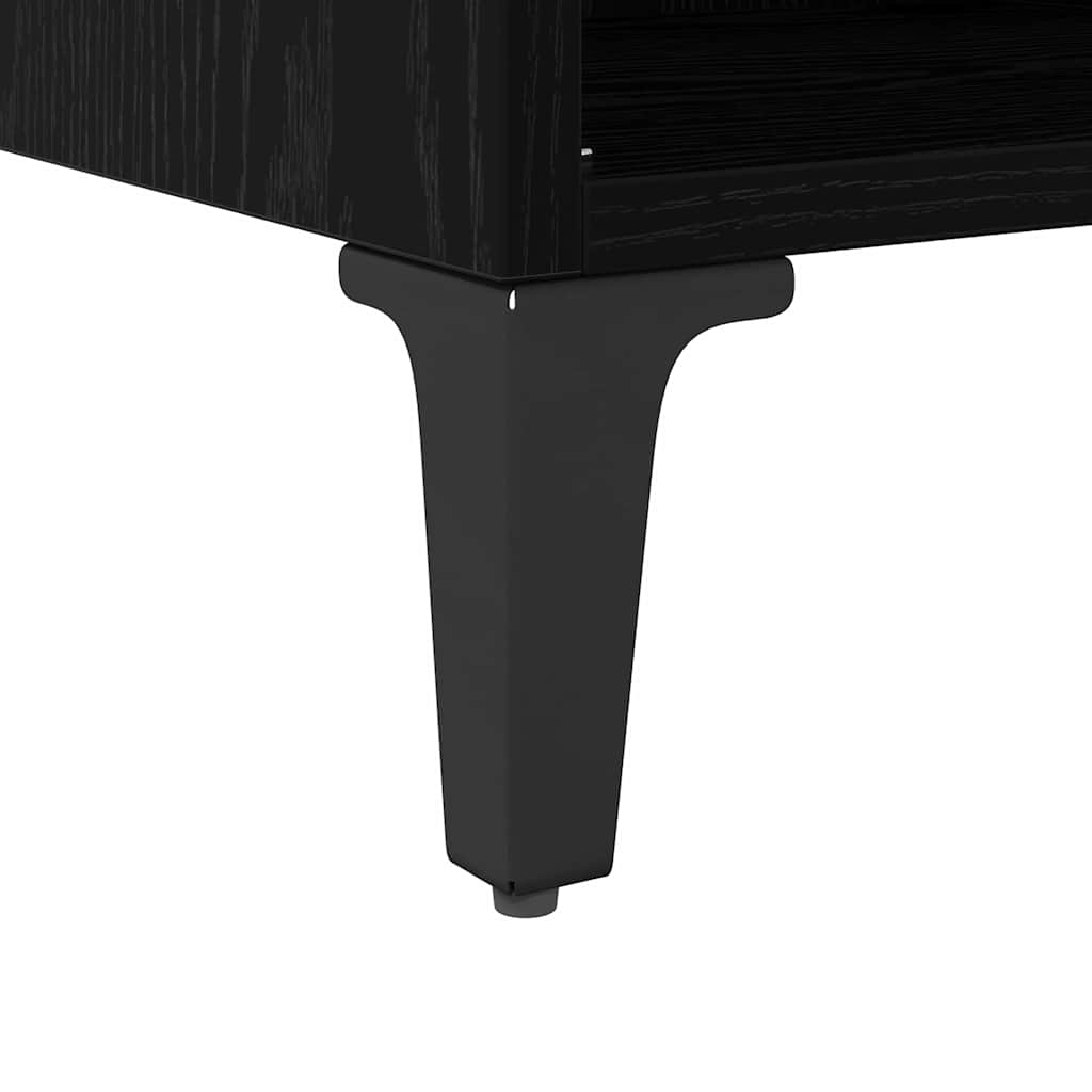 TV Cabinet Set Wall-mounted Black Engineered Wood