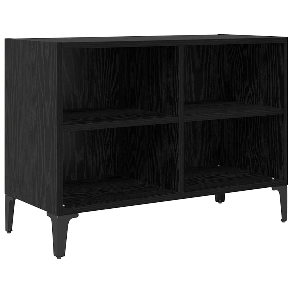 TV Cabinet Set Wall-mounted Black Engineered Wood