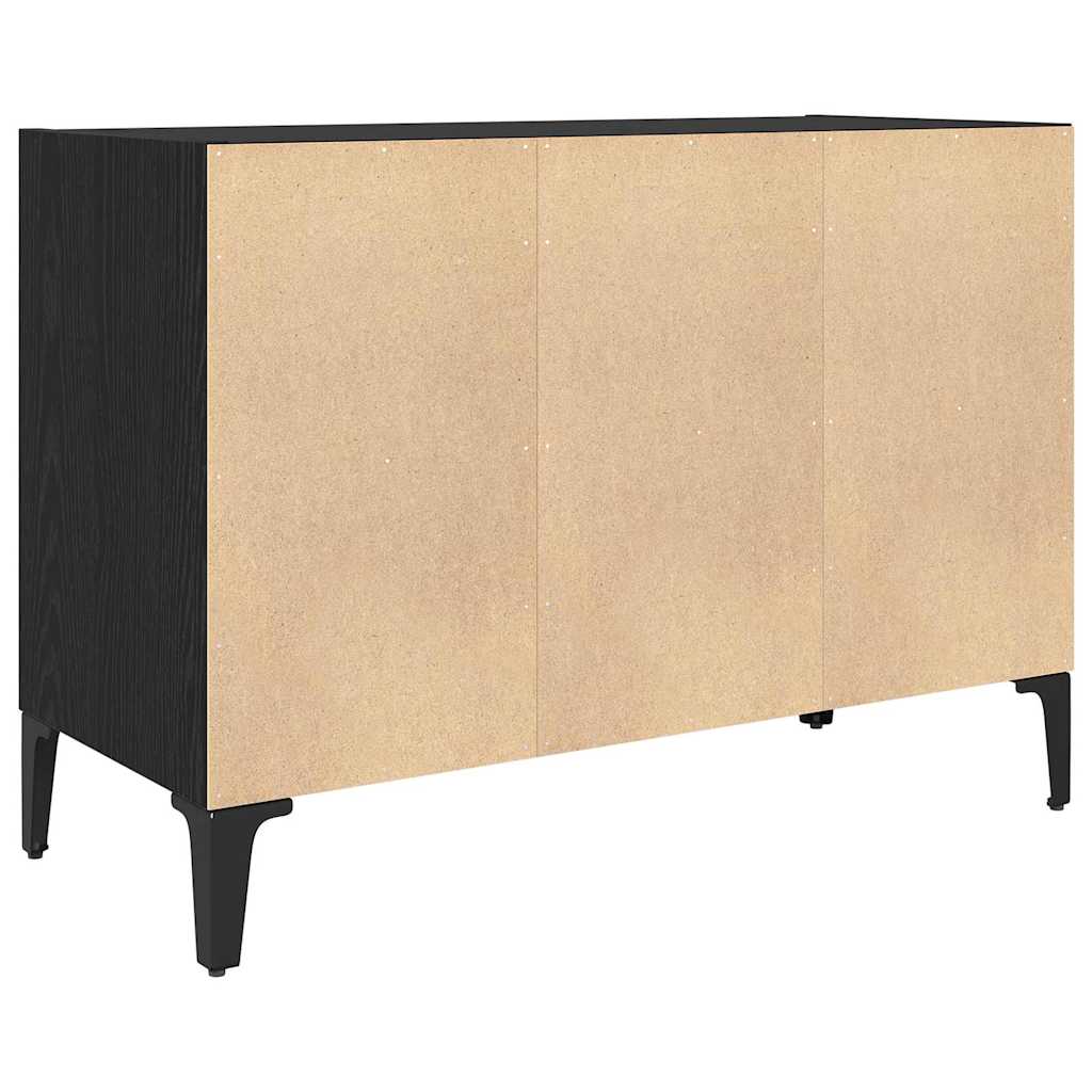 TV Cabinet Set Wall-mounted Black Engineered Wood