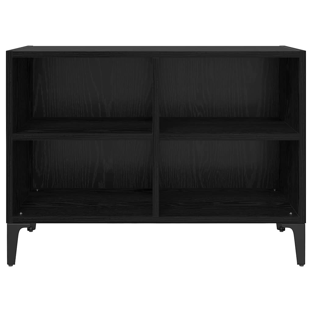 TV Cabinet Set Wall-mounted Black Engineered Wood
