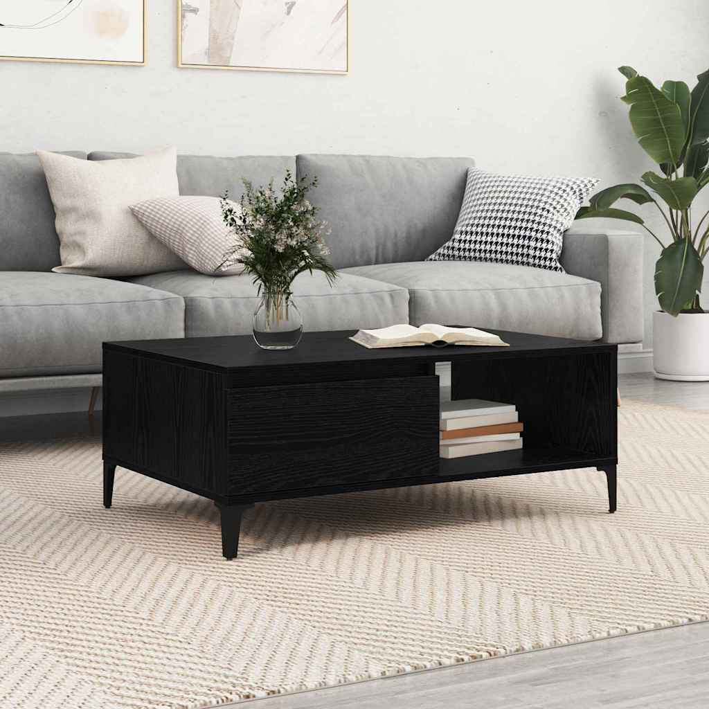 Coffee Table Black oak 90 x 60 x 35 cm Engineered wood