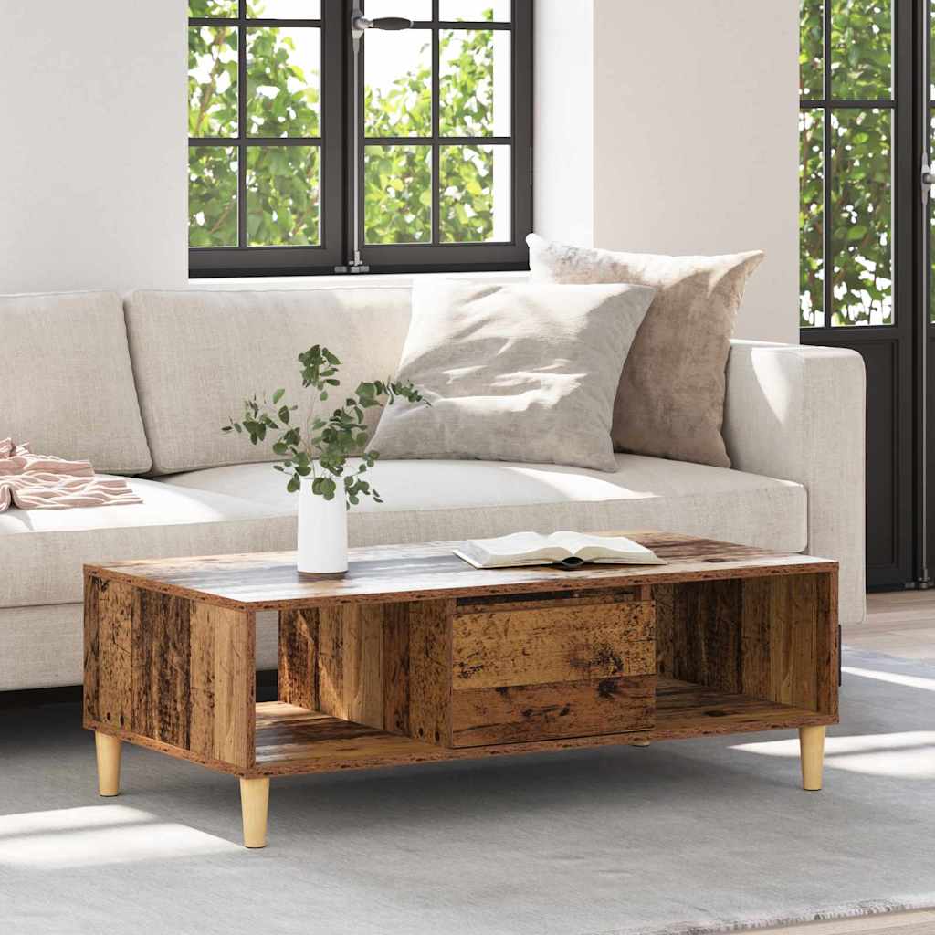 Coffee Table Old Wood 102 x 55 x 35 cm Engineered Wood