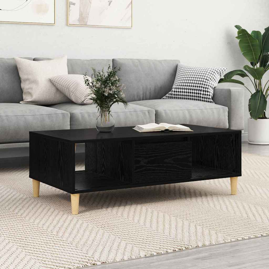 Coffee Table Black Oak 102 x 55 x 35 cm Engineered Wood