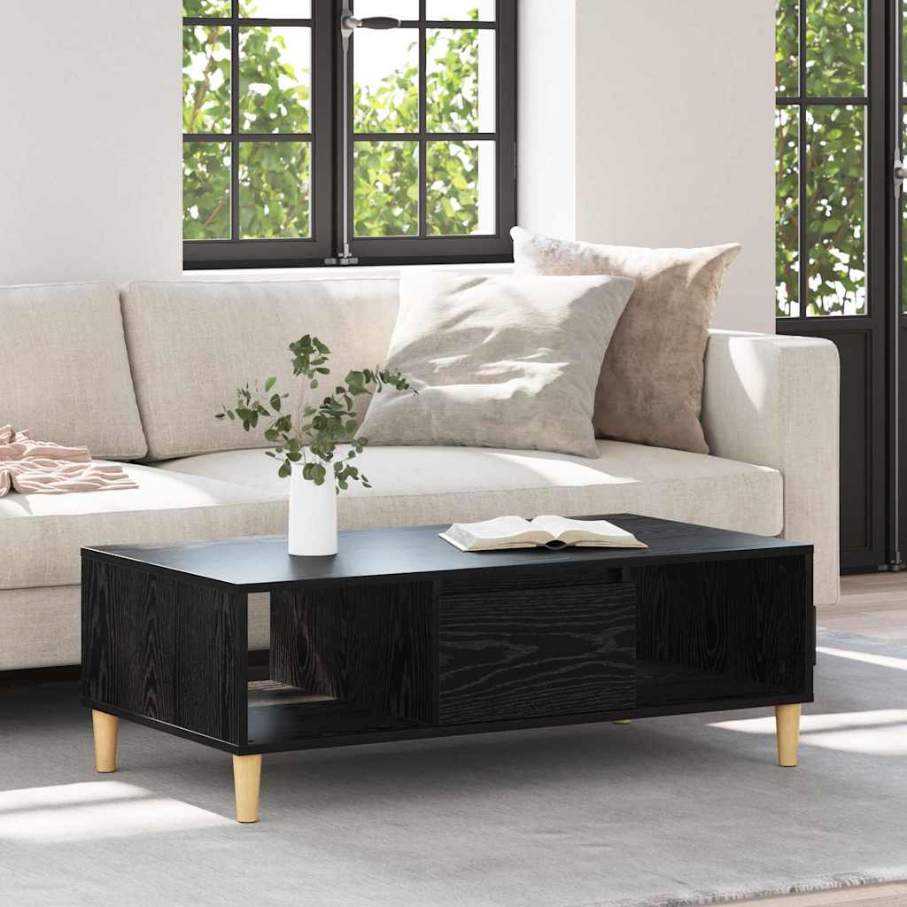 Coffee Table Black Oak 102 x 55 x 35 cm Engineered Wood
