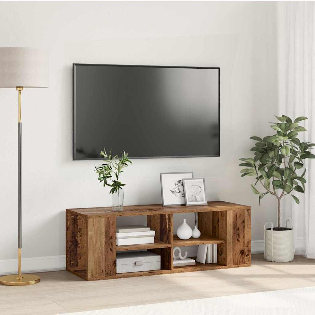 TV Cabinet Set Old Wood 102 x 35 x 35 cm Engineered Wood