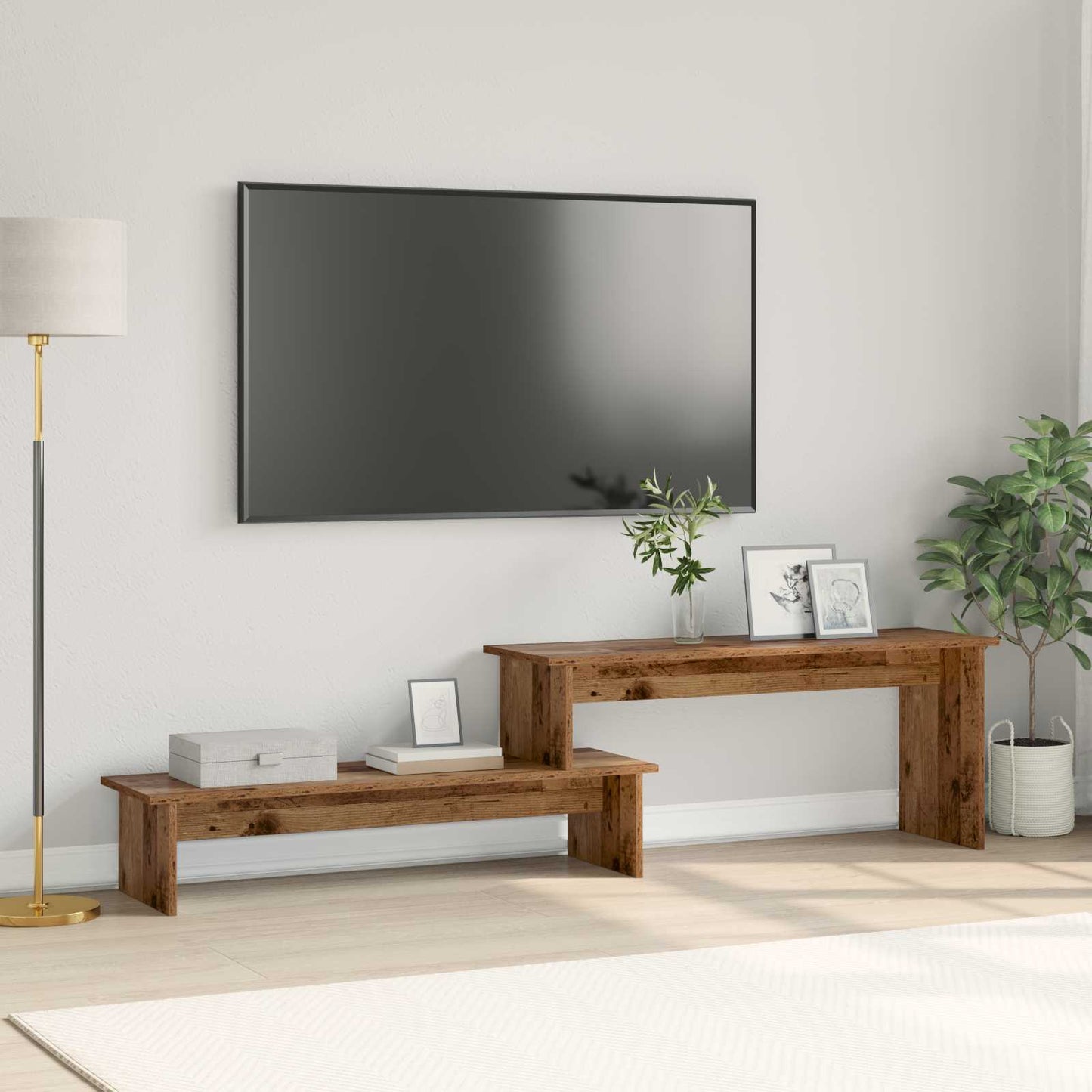 TV Cabinet Set Old Wood 180 x 30 x 43 cm Engineered Wood