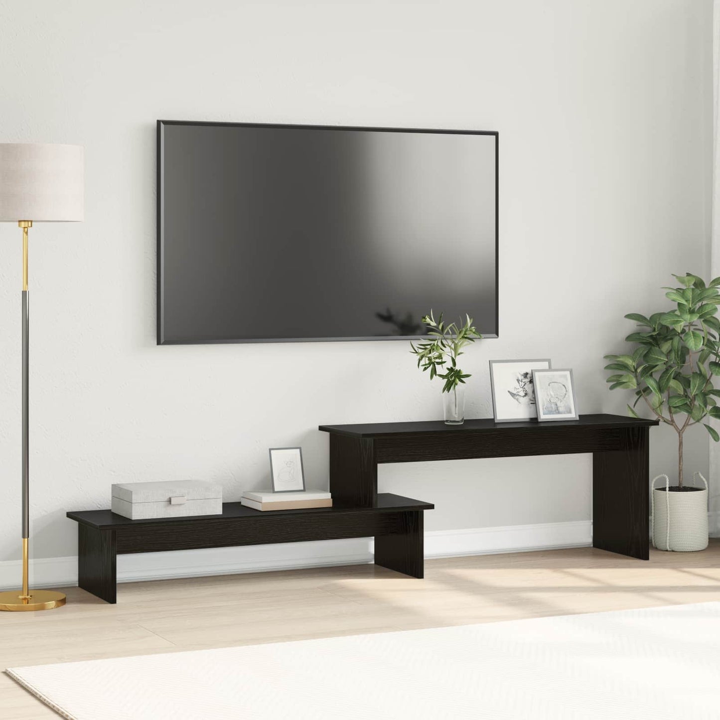 TV Cabinet Set 180.5 x 30 x 43 cm Black Oak Engineered Wood