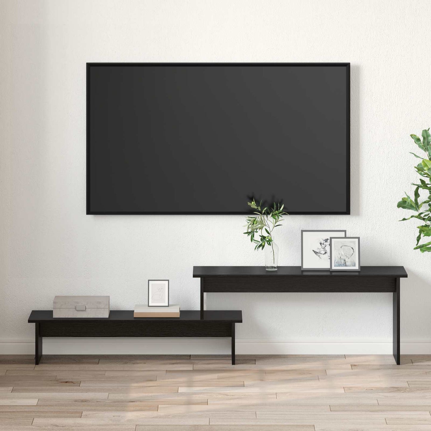 TV Cabinet Set 180.5 x 30 x 43 cm Black Oak Engineered Wood