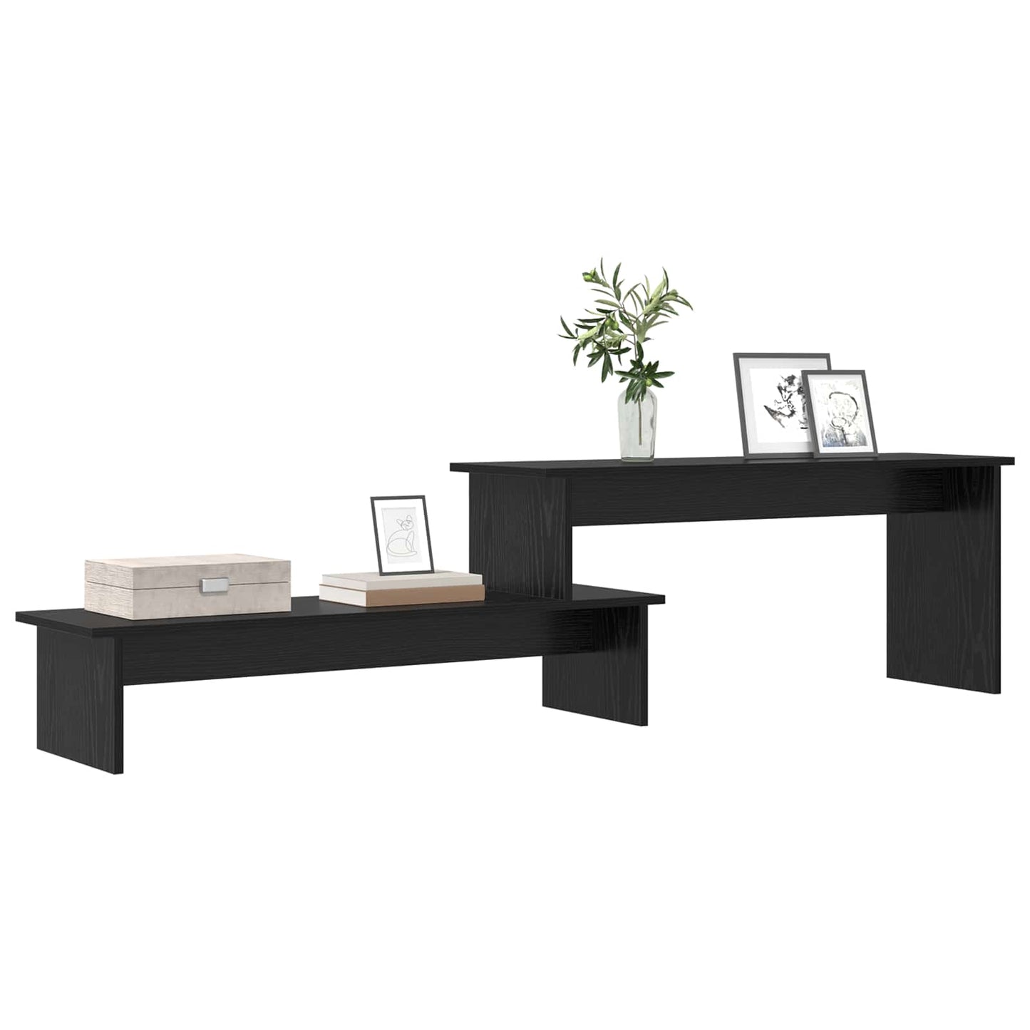 TV Cabinet Set Black Oak 180.5 x 30 x 43 cm Engineered Wood