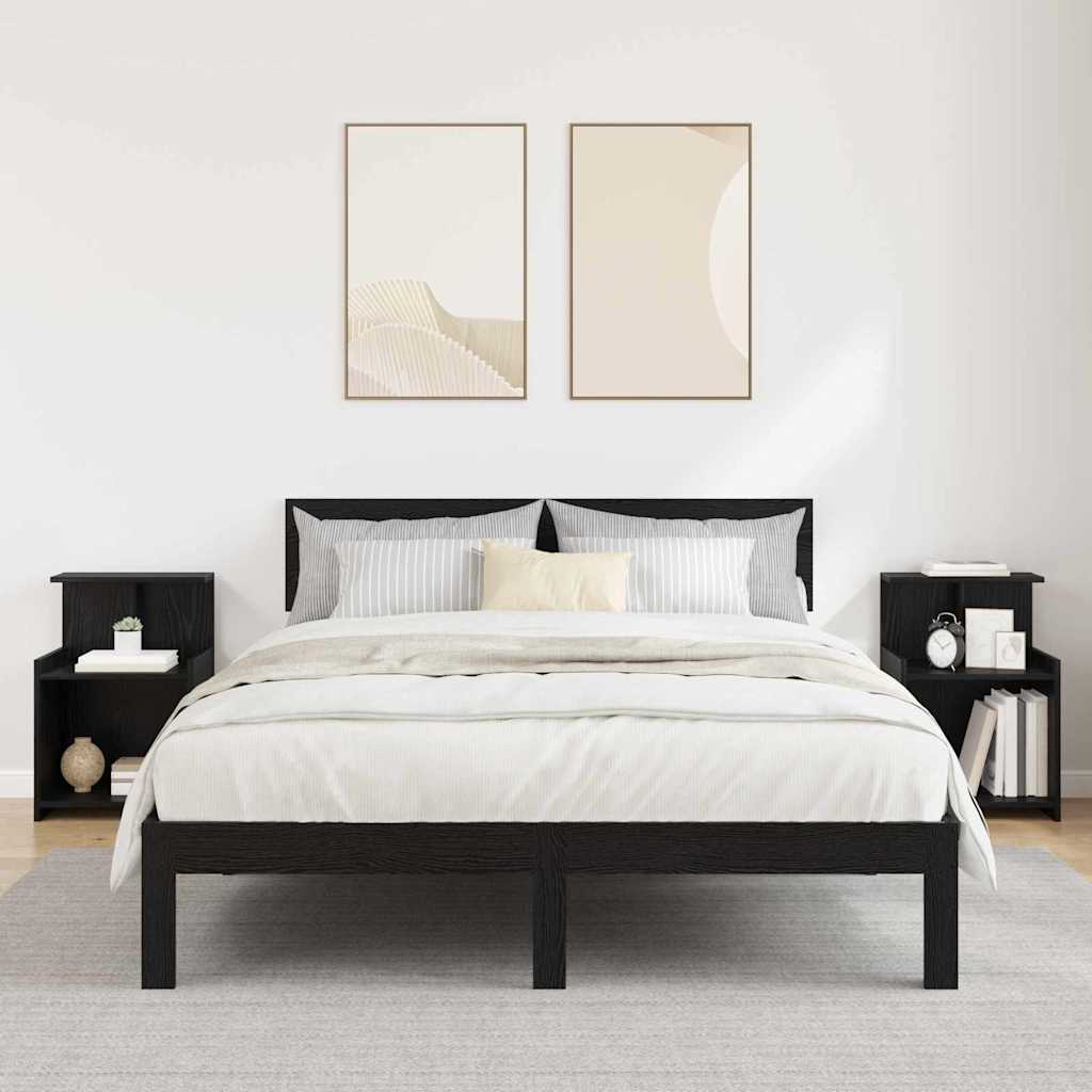 Bedside Cabinet 2 pcs Black Oak 40 x 35 x 60 cm Engineered Wood