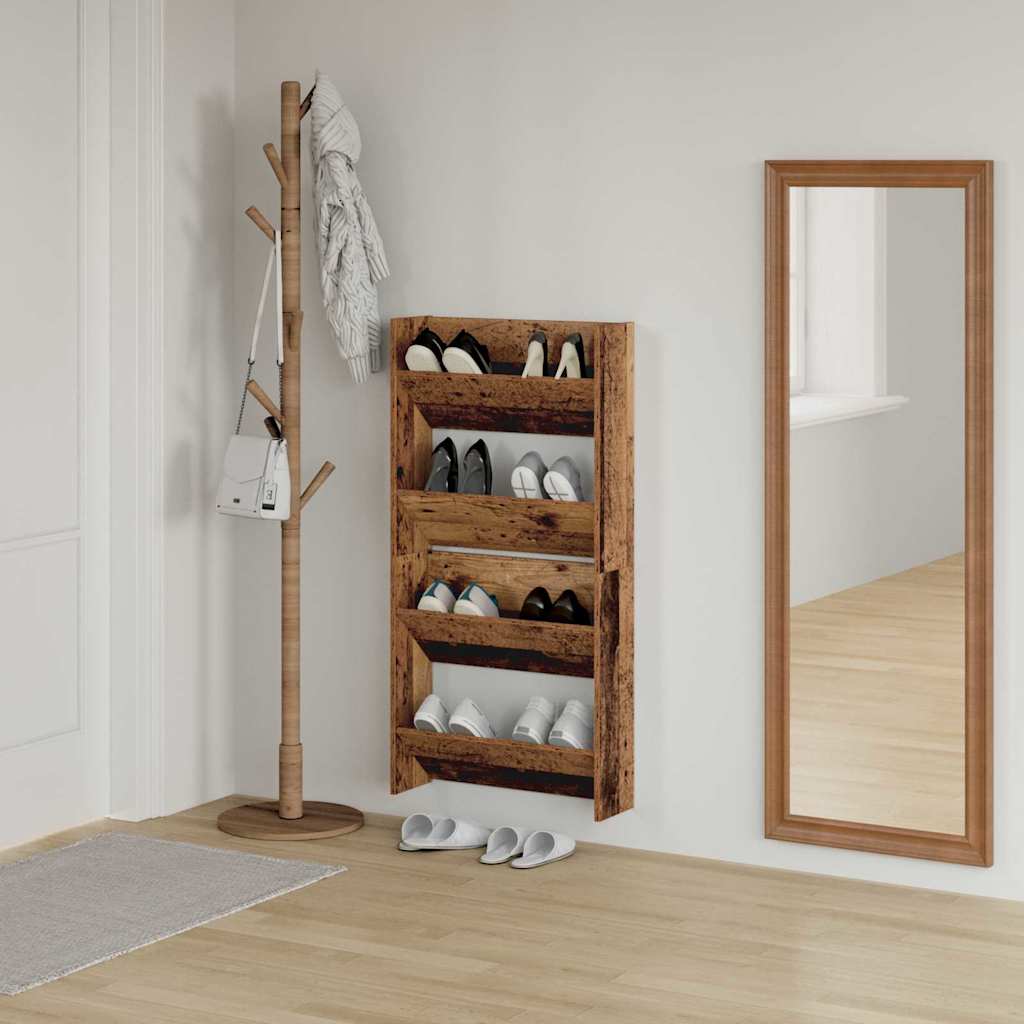 Shoe Cabinet 2 pcs Old Wood 60 x 18 x 60 cm Engineered Wood
