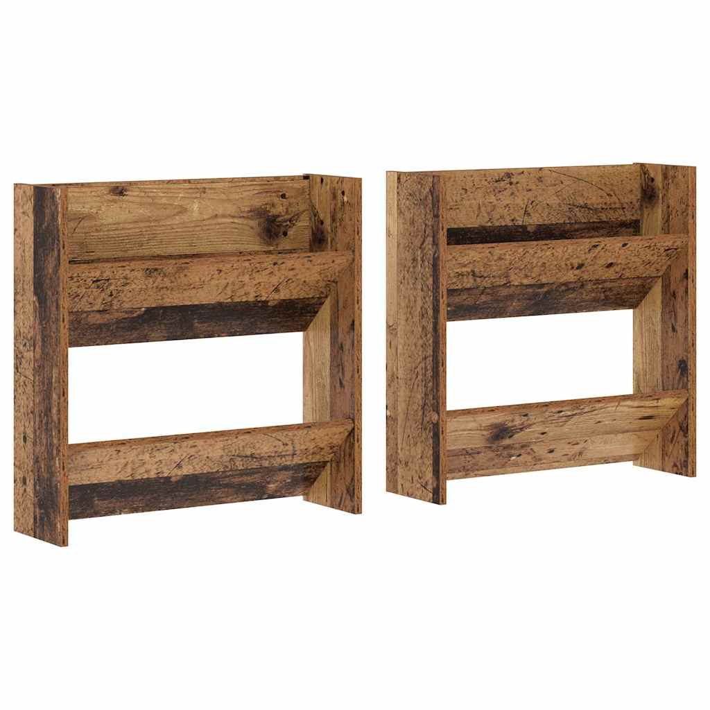 Shoe Cabinet 2 pcs Old Wood 60 x 18 x 60 cm Engineered Wood