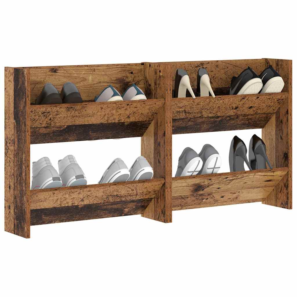 Shoe Cabinet 2 pcs Old Wood 60 x 18 x 60 cm Engineered Wood