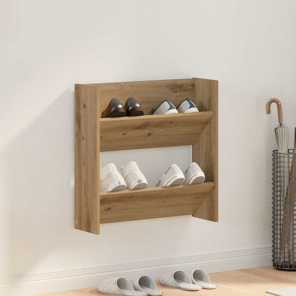Shoe Cabinet Artisan Oak 60 x 18 x 60 cm Engineered Wood