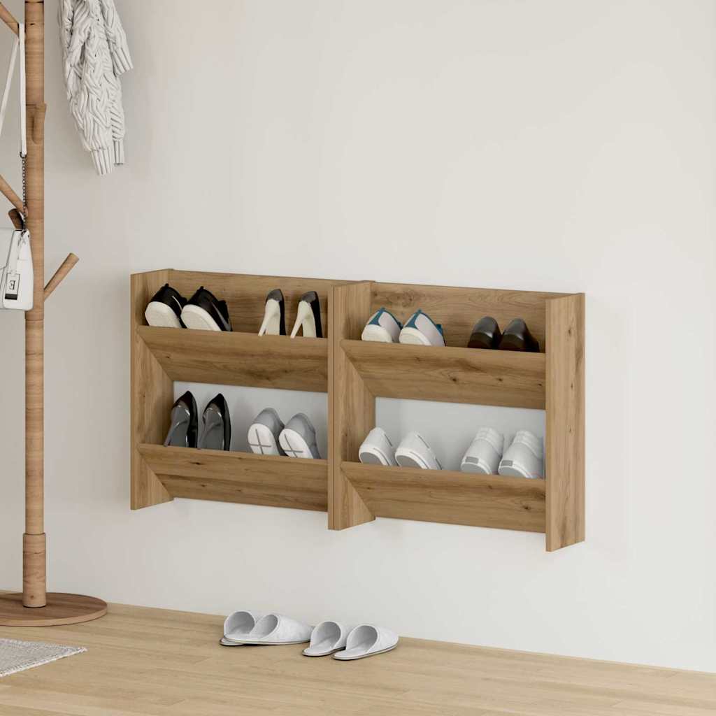 Shoe Cabinet 2 pcs Artisan Oak 60 x 18 x 60 cm Engineered Wood