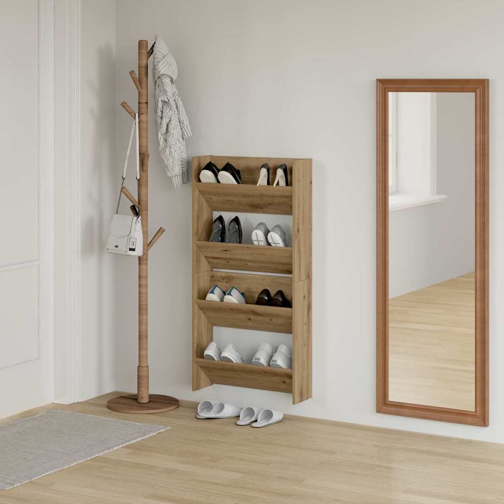 Shoe Cabinet 2 pcs Artisan Oak 60 x 18 x 60 cm Engineered Wood