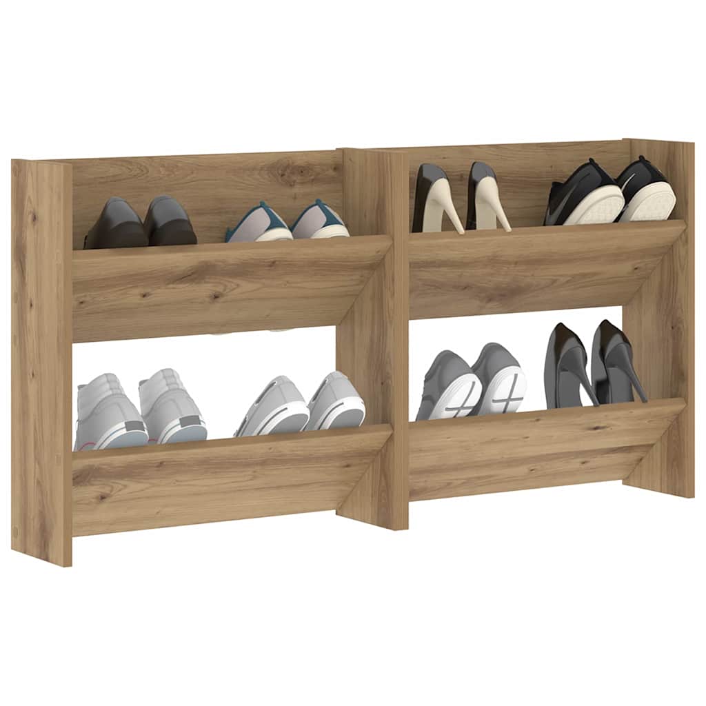 Shoe Cabinet 2 pcs Artisan Oak 60 x 18 x 60 cm Engineered Wood