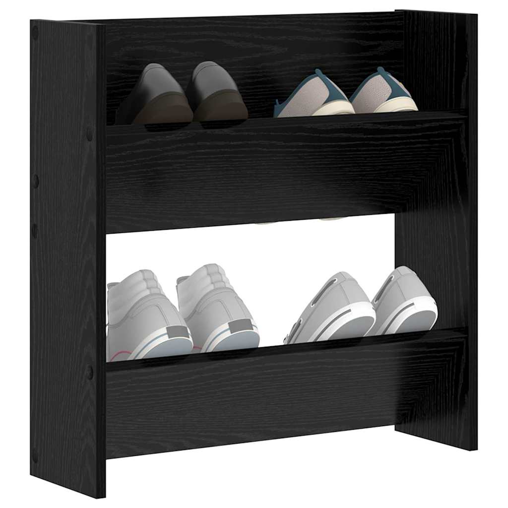 Shoe Cabinet Black Oak 60 x 18 x 60 cm Engineered Wood
